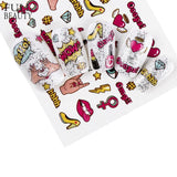 Full Beauty 1PCS Optional Colorful Water Transfer Nail Sticker Lovely Cat Cake Rainbow Image Nail Art Decorations Decals CHWG