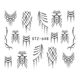 Full Beauty 1pcs Fantasy Nail Art Water Sticker Black Simple DIY Model Manicure Foils Nail Decorations Nail Tool CHSTZ610-658