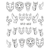 Full Beauty 1pcs Fantasy Nail Art Water Sticker Black Simple DIY Model Manicure Foils Nail Decorations Nail Tool CHSTZ610-658
