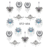 Full Beauty 1pcs Fantasy Nail Art Water Sticker Black Simple DIY Model Manicure Foils Nail Decorations Nail Tool CHSTZ610-658