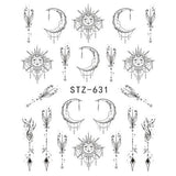 Full Beauty 1pcs Fantasy Nail Art Water Sticker Black Simple DIY Model Manicure Foils Nail Decorations Nail Tool CHSTZ610-658
