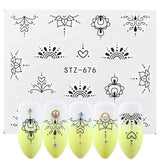 Full Beauty 1pcs Fantasy Nail Art Water Sticker Black Simple DIY Model Manicure Foils Nail Decorations Nail Tool CHSTZ610-658