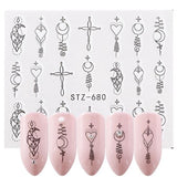 Full Beauty 1pcs Fantasy Nail Art Water Sticker Black Simple DIY Model Manicure Foils Nail Decorations Nail Tool CHSTZ610-658