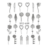 Full Beauty 1pcs Fantasy Nail Art Water Sticker Black Simple DIY Model Manicure Foils Nail Decorations Nail Tool CHSTZ610-658