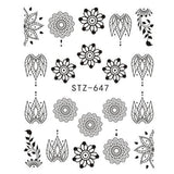Full Beauty 1pcs Fantasy Nail Art Water Sticker Black Simple DIY Model Manicure Foils Nail Decorations Nail Tool CHSTZ610-658