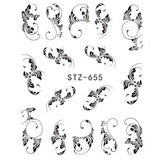 Full Beauty 1pcs Fantasy Nail Art Water Sticker Black Simple DIY Model Manicure Foils Nail Decorations Nail Tool CHSTZ610-658