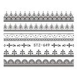 Full Beauty 1pcs Fantasy Nail Art Water Sticker Black Simple DIY Model Manicure Foils Nail Decorations Nail Tool CHSTZ610-658