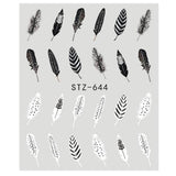 Full Beauty 1pcs Fantasy Nail Art Water Sticker Black Simple DIY Model Manicure Foils Nail Decorations Nail Tool CHSTZ610-658