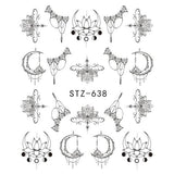 Full Beauty 1pcs Gorgeous Necklace Black Red Blue Sticker Nail Art Tattoos Water Nails Designs for Nail Sticker CHSTZ620-657