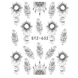 Full Beauty 1pcs Gorgeous Necklace Black Red Blue Sticker Nail Art Tattoos Water Nails Designs for Nail Sticker CHSTZ620-657