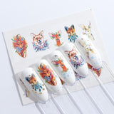 Full Beauty 1pcs Lovely Cartoon Colorful Image DIY Stencils Nail Decals Nail Art Sticker Manicure Water Slider Tips STZ660-673