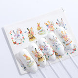 Full Beauty 1pcs Lovely Cartoon Colorful Image DIY Stencils Nail Decals Nail Art Sticker Manicure Water Slider Tips STZ660-673