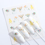 Full Beauty 1pcs Lovely Cartoon Colorful Image DIY Stencils Nail Decals Nail Art Sticker Manicure Water Slider Tips STZ660-673