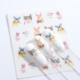 Full Beauty 1pcs Lovely Cartoon Colorful Image DIY Stencils Nail Decals Nail Art Sticker Manicure Water Slider Tips STZ660-673