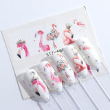 Full Beauty 1pcs Lovely Cartoon Colorful Image DIY Stencils Nail Decals Nail Art Sticker Manicure Water Slider Tips STZ660-673