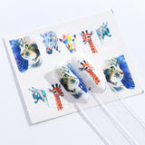 Full Beauty 1pcs Lovely Cartoon Colorful Image DIY Stencils Nail Decals Nail Art Sticker Manicure Water Slider Tips STZ660-673