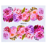 Full Beauty 1pcs Nail Sticker Optional Blossom Colorful Flower Rose Valentine Water Full Wraps Nail Art Decals Charms Tips CHWG