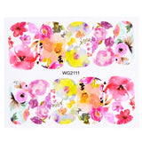 Full Beauty 1pcs Nail Sticker Optional Blossom Colorful Flower Rose Valentine Water Full Wraps Nail Art Decals Charms Tips CHWG