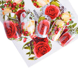 Full Beauty 1pcs Nail Sticker Optional Blossom Colorful Flower Rose Valentine Water Full Wraps Nail Art Decals Charms Tips CHWG
