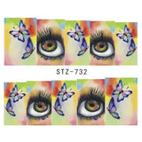 Full Beauty 1x Halloween Nail Sticker Water Self Adhesive Nail Art Tattoo Big Eye Horror Decals for DIY Decor Wraps CHSTZ731-734