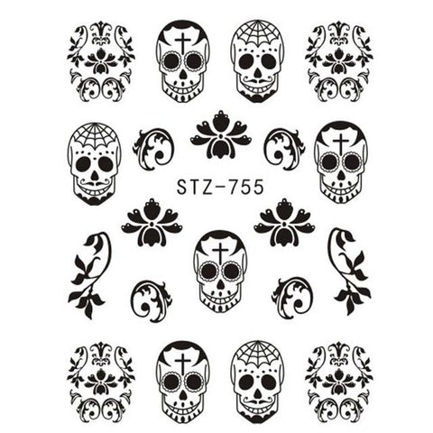 Full Beauty 1x Halloween Nail Sticker Water Self Adhesive Nail Art Tattoo Big Eye Horror Decals for DIY Decor Wraps CHSTZ731-734