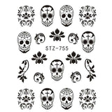 Full Beauty 1x Halloween Nail Sticker Water Self Adhesive Nail Art Tattoo Big Eye Horror Decals for DIY Decor Wraps CHSTZ731-734