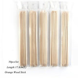 Full Beauty 3 Size Orange Wood Stick Remover Cuticle Pusher Manicure Pedicure Nail Art Designs Picker Tools 10/30/50/100 CH709