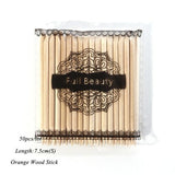 Full Beauty 3 Size Orange Wood Stick Remover Cuticle Pusher Manicure Pedicure Nail Art Designs Picker Tools 10/30/50/100 CH709