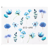 Full Beauty Nail Art Sticker Flower Cartoon Water Transfers Decals Fancy Pattern Design Watermark Slider Decoration TRSTZ766-770