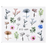 Full Beauty Nail Art Sticker Flower Cartoon Water Transfers Decals Fancy Pattern Design Watermark Slider Decoration TRSTZ766-770