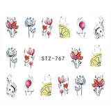 Full Beauty Nail Art Sticker Flower Cartoon Water Transfers Decals Fancy Pattern Design Watermark Slider Decoration TRSTZ766-770