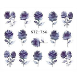 Full Beauty Nail Art Sticker Flower Cartoon Water Transfers Decals Fancy Pattern Design Watermark Slider Decoration TRSTZ766-770