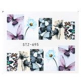 Full Beauty Nail Art Sticker Flower Cartoon Water Transfers Decals Fancy Pattern Design Watermark Slider Decoration TRSTZ766-770