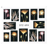 Full Beauty Nail Art Sticker Flower Cartoon Water Transfers Decals Fancy Pattern Design Watermark Slider Decoration TRSTZ766-770