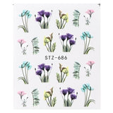 Full Beauty Nail Art Sticker Flower Cartoon Water Transfers Decals Fancy Pattern Design Watermark Slider Decoration TRSTZ766-770