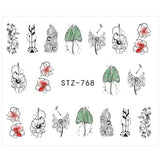 Full Beauty Nail Art Sticker Flower Cartoon Water Transfers Decals Fancy Pattern Design Watermark Slider Decoration TRSTZ766-770