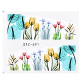 Full Beauty Nail Art Sticker Flower Cartoon Water Transfers Decals Fancy Pattern Design Watermark Slider Decoration TRSTZ766-770