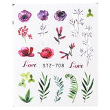 Full Beauty Nail Art Sticker Flower Cartoon Water Transfers Decals Fancy Pattern Design Watermark Slider Decoration TRSTZ766-770