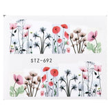 Full Beauty Nail Art Sticker Flower Cartoon Water Transfers Decals Fancy Pattern Design Watermark Slider Decoration TRSTZ766-770