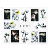 Full Beauty Nail Art Sticker Flower Cartoon Water Transfers Decals Fancy Pattern Design Watermark Slider Decoration TRSTZ766-770