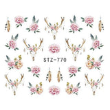 Full Beauty Nail Art Sticker Flower Cartoon Water Transfers Decals Fancy Pattern Design Watermark Slider Decoration TRSTZ766-770