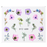 Full Beauty Nail Art Sticker Flower Cartoon Water Transfers Decals Fancy Pattern Design Watermark Slider Decoration TRSTZ766-770