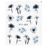 Full Beauty Nail Art Sticker Flower Cartoon Water Transfers Decals Fancy Pattern Design Watermark Slider Decoration TRSTZ766-770