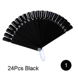 Full Beauty Nail Art Tips Practice Display Set Fan Design Fake Stick Transparent Nature Black DIY Polish Gel Training Tool CH386