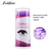 Fulljion 100Pcs/Pack Disposable Makeup Brushes Individual Lash Removing Tools Swab Micro brushes Eyelash Extension Tools