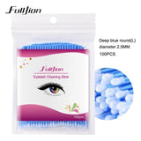 Fulljion 100Pcs/Pack Disposable Makeup Brushes Individual Lash Removing Tools Swab Micro brushes Eyelash Extension Tools