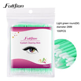 Fulljion 100Pcs/Pack Disposable Makeup Brushes Individual Lash Removing Tools Swab Micro brushes Eyelash Extension Tools