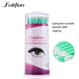 Fulljion 100Pcs/Pack Disposable Makeup Brushes Individual Lash Removing Tools Swab Micro brushes Eyelash Extension Tools