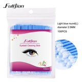 Fulljion 100Pcs/Pack Disposable Makeup Brushes Individual Lash Removing Tools Swab Micro brushes Eyelash Extension Tools