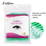 Fulljion 100Pcs/Pack Disposable Makeup Brushes Individual Lash Removing Tools Swab Micro brushes Eyelash Extension Tools